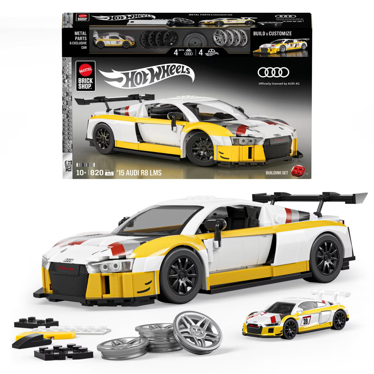 Mattel Brick Shop Hot Wheels ‘15 Audi R8 Lms Bauspielzeugset (820 Teile)