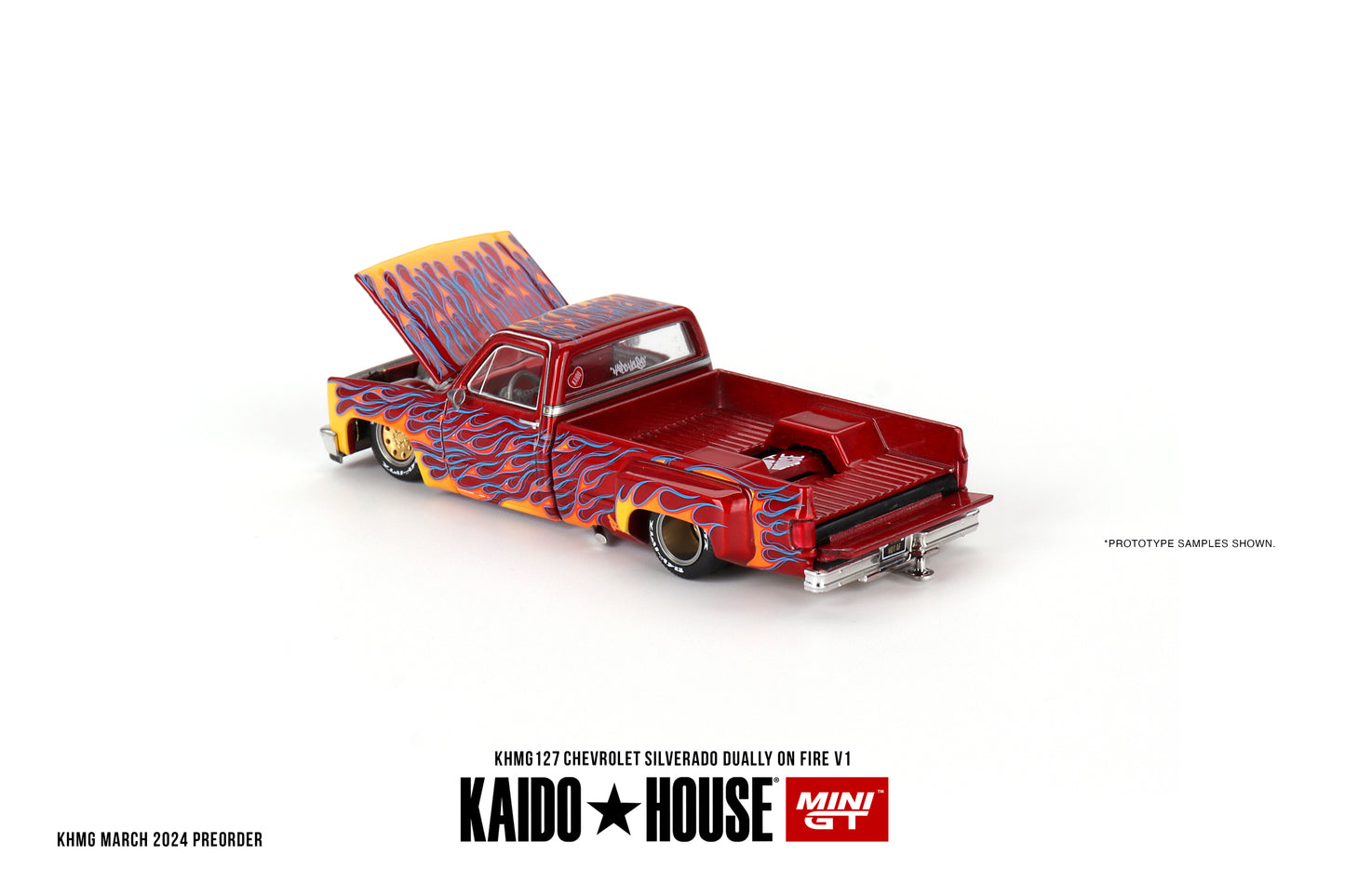 Kaido House 127 Chevrolet Silverado Dually on Fire V1 KHMG127 Factory Sealed