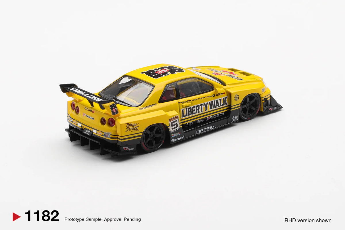 Mini GT #1182 - Nissan LB-ER34 Super Silhouette SKYLINE Sport Yellow