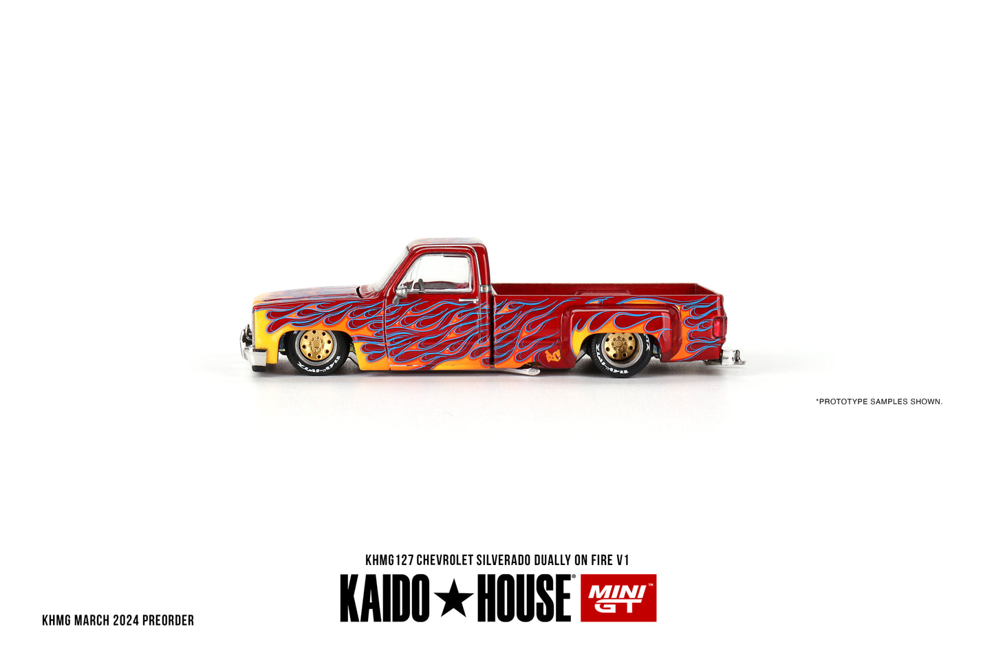 Kaido House 127 Chevrolet Silverado Dually on Fire V1 KHMG127 Factory Sealed