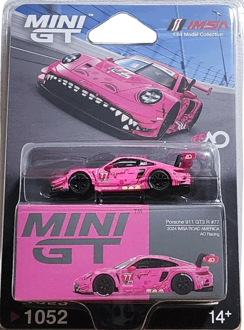 Mini GT #1052 Porsche 911 (992) GT3 R ROXY #77 AO Racing Road America