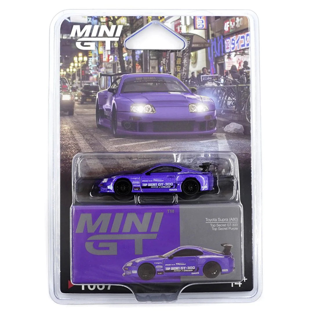 Mini GT #1067 Toyota Supra (A80) Top Secret GT-300 Top Secret Purple