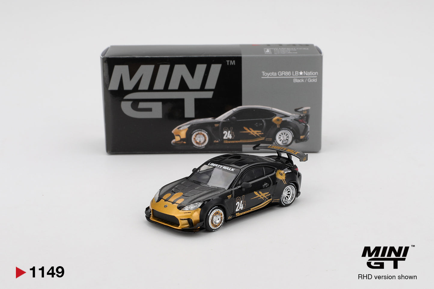 Mini GT #1149 Toyota GR86 LB★Nation Black / Gold