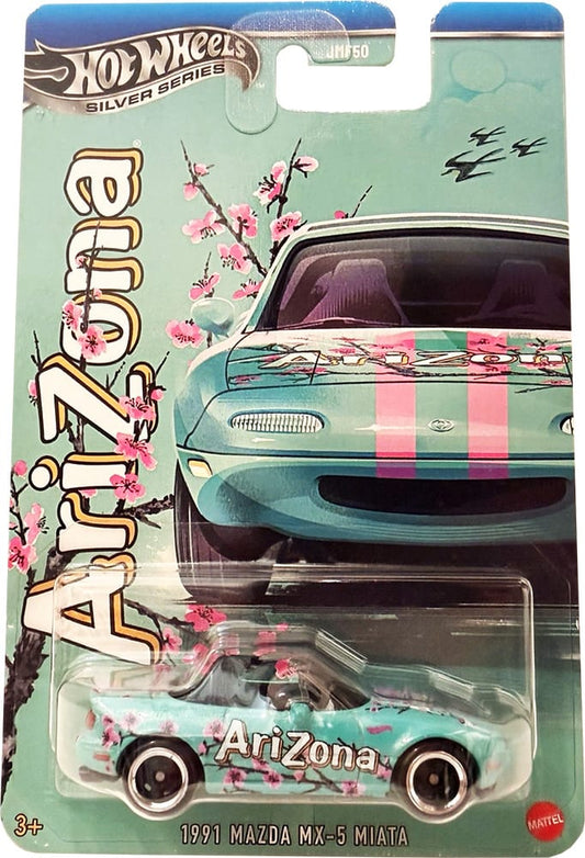 Hot Wheels 2026 7-11 EXCLUSIVE Silver Series 1991 Mazda MX-5 Miata Arizona Tea