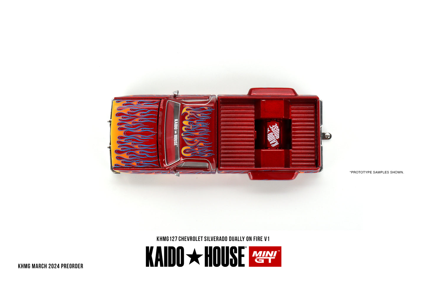 Kaido House 127 Chevrolet Silverado Dually on Fire V1 KHMG127 Factory Sealed