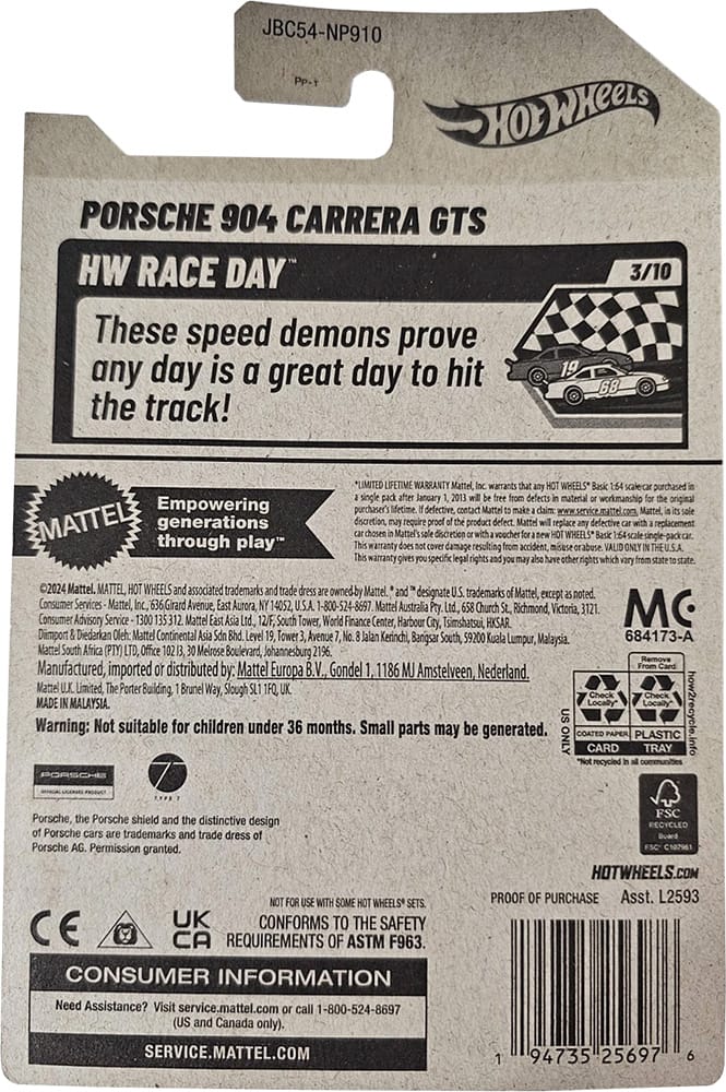 Porsche 904 Carrera GTS - Hot Wheels 2025 Walgreens Exclusive US Exclusive
