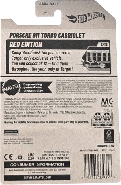 Hot Wheels 2026 Target Red Edition Porsche 911 Turbo Cabriolet