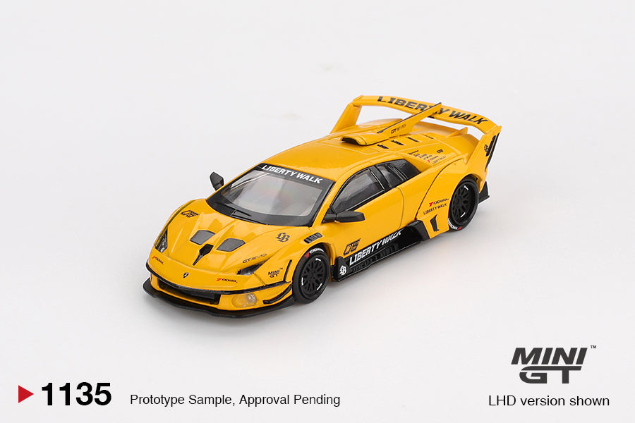 MINI GT #1135 Lamborghini LB-Silhouette WORKS MURCIELAGO GT Evo Yellow MGT01135BL